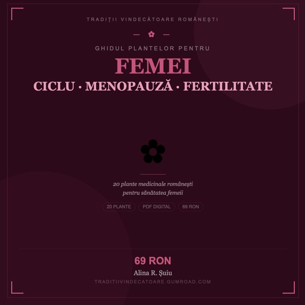Ghidul Plantelor pentru Românce — ciclu menopauză fertilitate