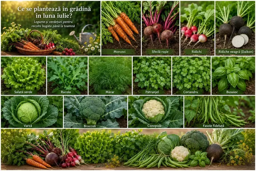 Ce se plantează în grădină în luna iulie — legume și verdețuri pentru recolte bogate până la toamnă