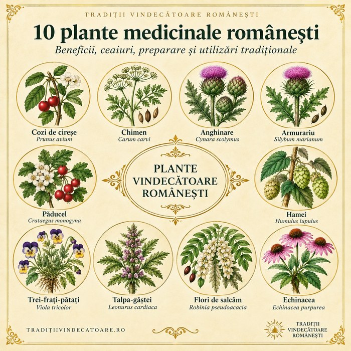 Ghid PDF — 10 Plante Medicinale Românești