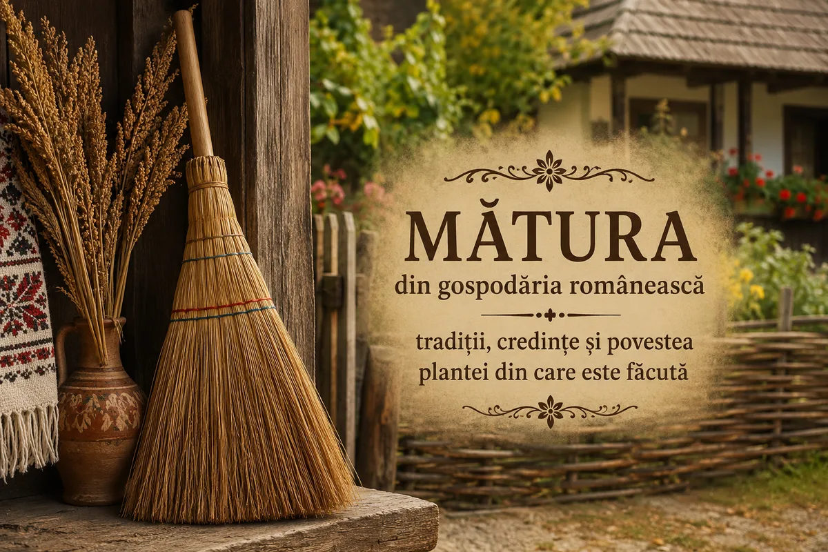 Mătură tradițională românească din sorg